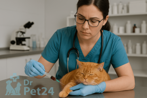 اخذ نمونه خون ، درمان کبد چرب گربه